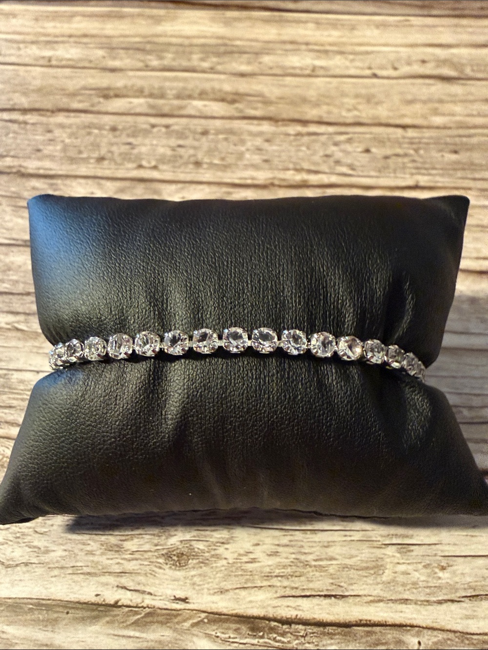 Silver Classic Clear Sparkling Crystal Tennis Bracelet Stainless Steel